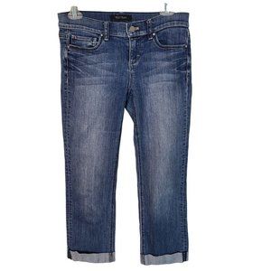 White House Black Market Womens 2 Blue Dark Wash Denim Slim Cropped Jeans